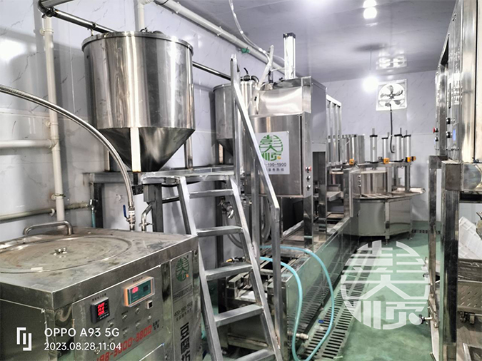 四川德陽自動豆腐機生產線安裝現(xiàn)場